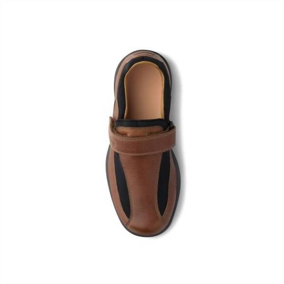 NEW DR. COMFORT SHOES men's douglas casual slip-on leather shoes in chestnut